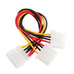 18 AWG Internal Power Cables Molex Male To 2 Port Molex IDE Female Power