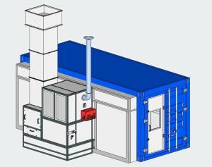 China Mobile Container Spray Booth with Air Inlet and Exhaust Filter for Vehicle Paint Jobs wholesale