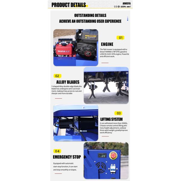 All-Terrain FLAIL MOWER with Superior Cutting Ability, Even Trimming Effect, Easy to Control, Low Maintenance Cost