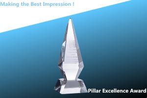 China pillar of excellence award/diamond award/crystal diamond award/crystal trophy award wholesale