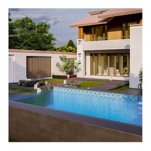 China Lucite Acrylic Above Ground Modular Container Home Pool with Clear Wall Window Design wholesale