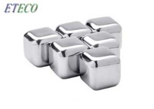 China Ecofriendly Stainless Steel Chilling Cubes , Metal Whiskey Stones Dishwasher Safe wholesale