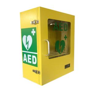 China Yellow Outdoor Wall Mount Alarmed AED Cabinet With Heating System wholesale
