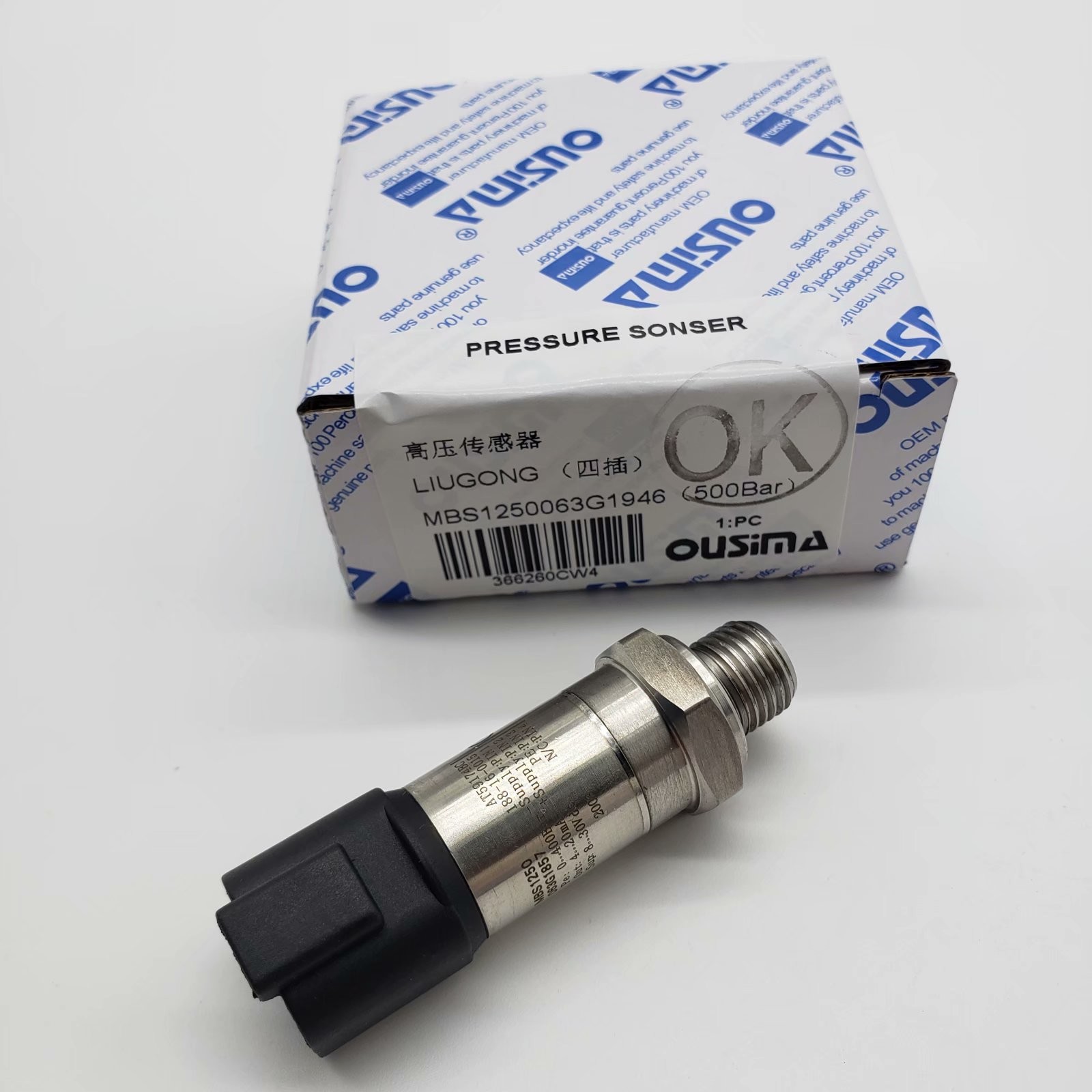OUSIMA Pressue Switch MBS1250063G1946 500 Bar High Pressue Sensor For Excavator LIUGONG