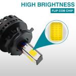 4 Side Emitting Design H4 LED Motorcycle Headlight Simple Installation