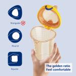 Medium Slow Flow Milk Flip Cap Baby Bottle Triangle Anti Colic Wide Neck 180ml