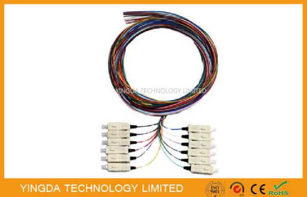 850 & 1300nm Fiber Optic Pigtail SC MM 50 / 125um 12 Fibers Pigtail LSZH