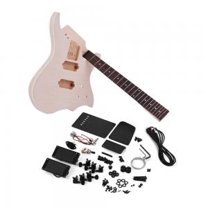 China Unfinished DIY Electric Guitar Kit Basswood Body Maple Guitar Neck Rosewood Fingerboard wholesale