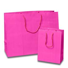 China Pink High Gloss Jewelry Gift Bags with Rope Handle / Logo Printed wholesale