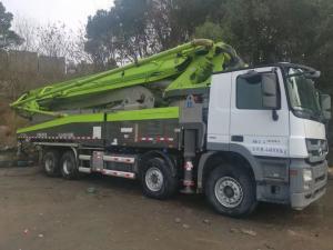 China Semi-Dry Shotcrete Type Zoomlion 56m Used Truck Pump for White Ready-Mix Concrete Company wholesale