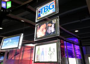 China A4 LED Acrylic Light Box Transparent Crystal Frame Ceiling Hanging Advertising wholesale