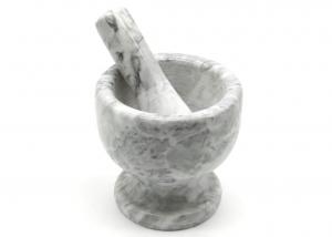 China Manual Marble Stone Mortar And Pestle Garlic Masher For Kitchen Herb Spice wholesale