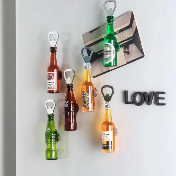 Multifunction Bottle Shape Beer Opener Custom Logo Wall Mount Beer Fridge Magnet Opener