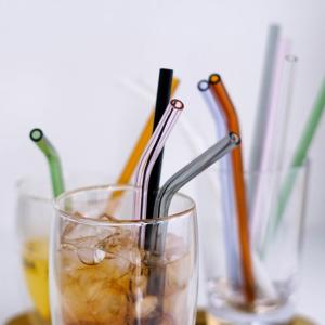 China Reusable Glass Straws Multiple Colored Borosilicate Glass Drinking Straws wholesale