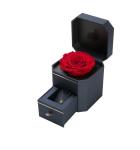 Necklace Packaging Rose Flower Gift Box with Drawer and Round Rigid Boxes Design
