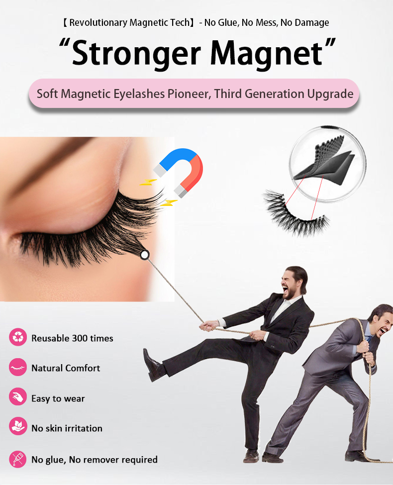 Reusable Soft Magnetic False Eyelashes No Glue Needed Liner Quantum Extensions With Applicator
