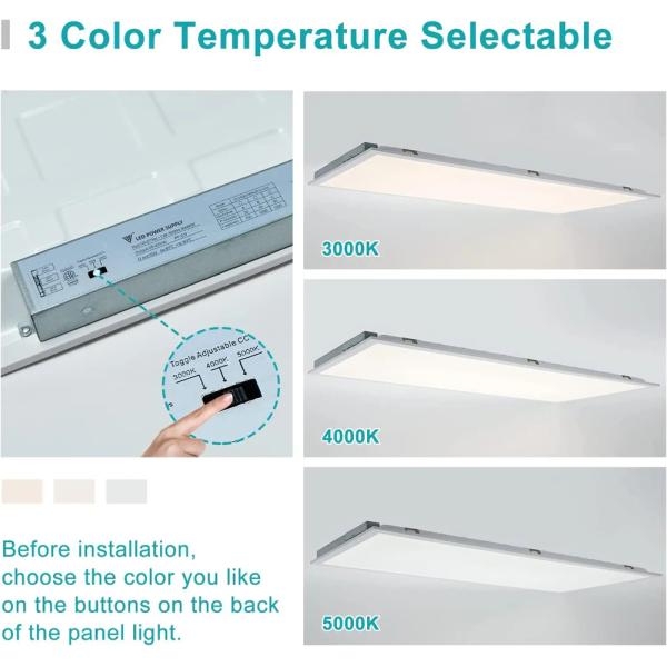 1200x300 Flat Led Light Office Flickering Free Ceiling Panel Light With Dimming Function