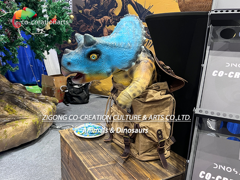 Interactive Baby Triceratops Dinosaur Backpack With Animatronic Movement Effects