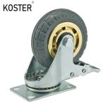 103mm/128mm/155mm Industry Duty Golden Free Wheel Rubber Plastic Trolley Dustbin