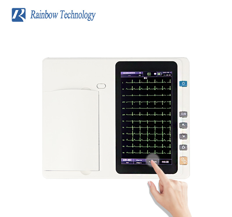 AC 110-230V Touch Screen 6 Channels Medical ECG EKG Machine Net Weight 1.3kg