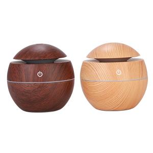 China Other Function Portable Mini Ultrasonic USB 130ML Wood Grain Humidifier with Led Light on sale