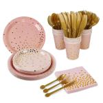 Christmas Pink Napkins Disposable Paper Tableware For Parties