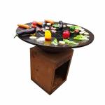 Customized Rusted Corten Cooking Outdoor Bbq Outdoor Kitchen Bbq Grills With