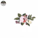 Pink Floral Embroidery Designs Patches 7.5 *13CM Size On White Substrates