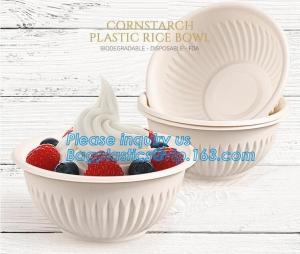 China 24oz disposable plastic soup bowl corn starch white bowls with lids,Disposable Round Soup Corn Starch Biodegradable Bowl wholesale