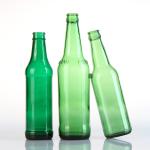 Empty Amber Green Alcohol Glass Beer Bottles with Crown Caps