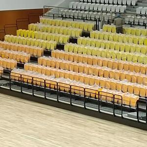 China 100 Seats Retractable Bleacher Seating Wall Attached For Concert Hall Theatre wholesale