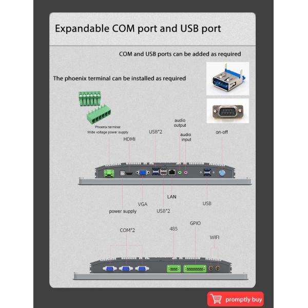 8 Inch Android Touch Computer IP65 Waterproof Embedded VESA Fanless Computer Pc Industrial Android Panel Pc for Vehicle Pc