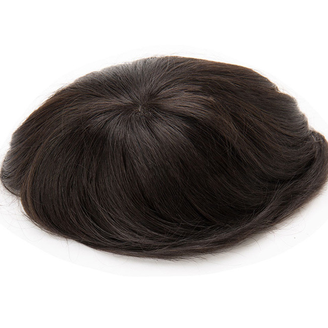 Full Swiss Lace Mens Toupee Human Hair Super Thin 8inch ODM