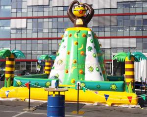 China Monkey Bounce House 0.55mm PVC Inflatable Climbing Wall wholesale