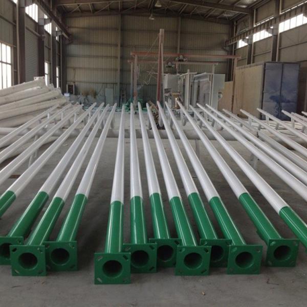 Cutting Process Double Arm Y Shape Led Street Light Pole with and Single-side Bracket