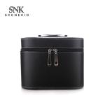 Large Zipper Leather Cosmetic Mirror PU Makeup Bag
