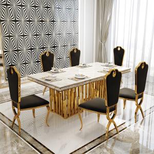 China Marble Oversize Dining Table Luxury Rectangle Shape Medium Size wholesale