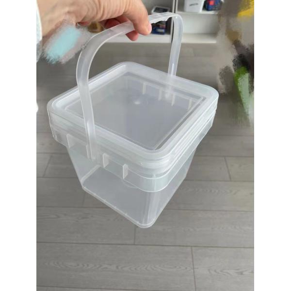 Square Plastic Bucket with Easy Open and Close Lid 8 Liters Customizable Square Shape