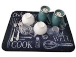 All Polyester Decorative Absorbent Dish Drying Mat For Dish Racks