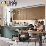 Design Solid Wood Door Panel Kitchen Cupboards with Laminated Half Bullnose