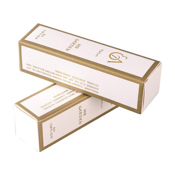 Gold Foil 105mm High Cardboard Cosmetic Paper Box For Essential Oil Perfume