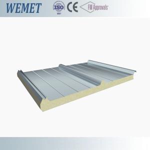 China 1000MM width 50mm thick fire proof fast installation PIR sandwich roof panels for steel structure building wholesale