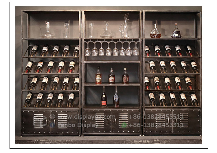 ODM Iron Metal Wine Shop Furniture Stainless Steel Electroplate