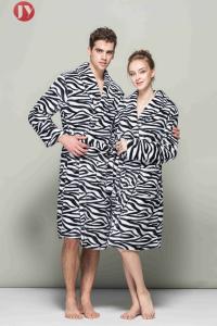 China Machine Wash Zebra Print Soft Bathrobe Family Pajamas OEM Accepted Home Hotel Spa wholesale