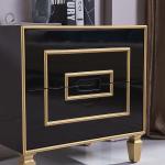 Line Painted Two Drawer Bedside Cabinets