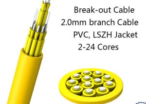 China 24 Fiber Multimode Fan-Out Indoor Breakout Fiber Optic Cable With High Strength wholesale
