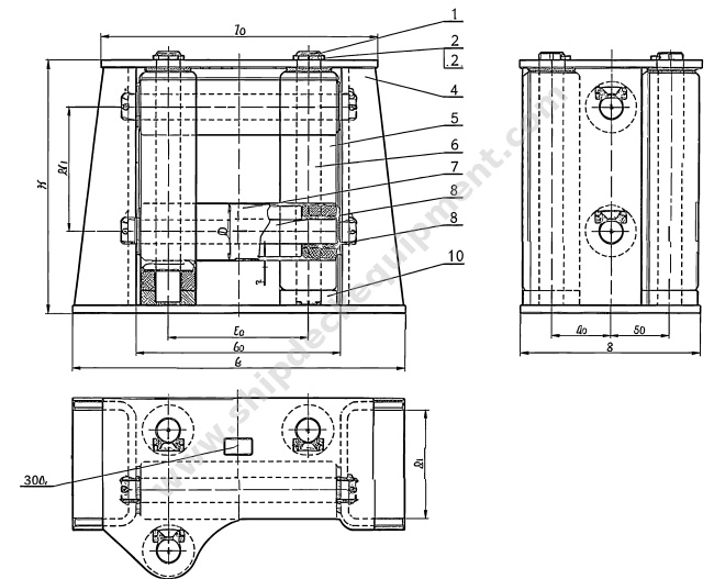 Five-Roller Universal Fairlead with Upper Roller | Shipside Rope Guide for Mooring and Towing, CB/T 3062 Type