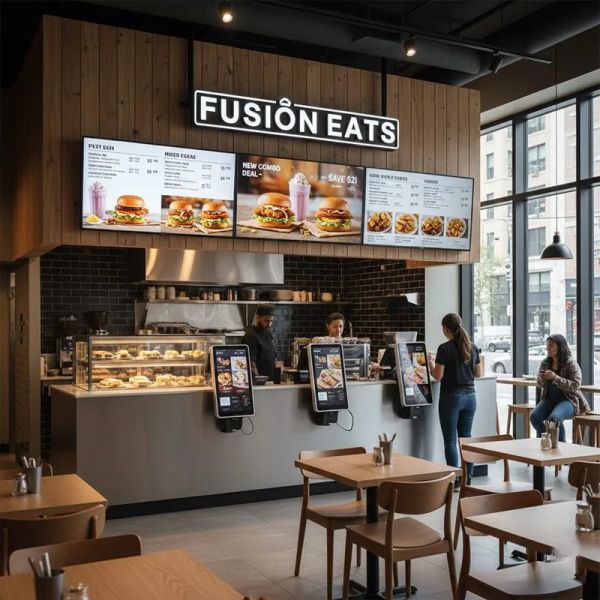 Restaurant Digital Signage with Cloud Management High-Definition Display and Self-Ordering Capabilities