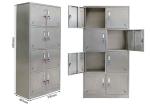 Key Lock 8 Doors Stainless Steel Medicine Display Cabinet Big Capacity
