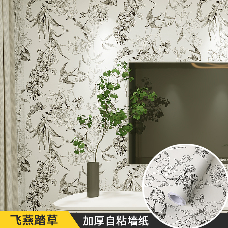 Modern Floral Design PVC Self-Adhesive 3D Mural Wallpaper Waterproof Oil Proof Sticker for Anywhere Smooth and Clean Walls